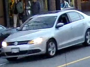 Vancouver police are seeking the public's help in locating a new model Volkswagen Jetta that left after hitting a pedestrian last weekend.