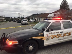 Abbotsford police investigate an apparent targeted shooting of a man, 20 in the 3500 Block of Chase Street on March 24, 2017. The victim died at the scene.