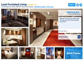 Onni has listed furnished apartments in a Yaletown building on sites like Booking.com since at least 2013.