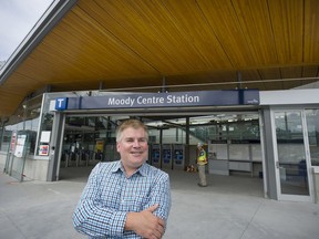 Port Moody Mayor Mike Clay outside the new Moody Centre Evergreen Line station.