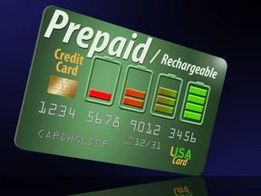 A prepaid rechargeable "credit" card.