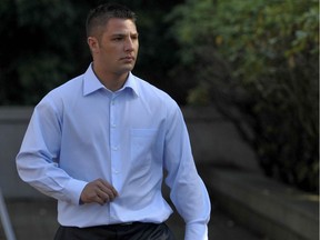 Jarrod Bacon in 2009 outside Surrey Provincial Court