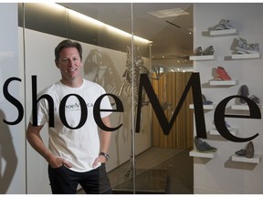 Roger Hardy, the founder of defunct online business Shoe Me, in his Vancouver storefront in 2014.