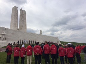 Past Vimy Pilgrimage Award winners from Canada during a trip to France. Two B.C. students will participate in the trip to Europe this year.