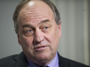 FILE PHOTO Green Party leader and MLA for Oak Bay Andrew Weaver talking to Vaughn Palmer for Facebook Live at PNG in Vancouver, B.C., February 8, 2017.