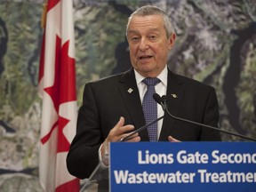 Minister Peter Fassbender at Saturday's announcement of the new treatment plant.