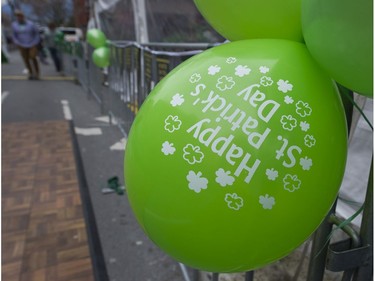 Carrall st was closed to vehicle traffic to allow people to celebrate St. Patrick's Day Vancouver March 17 2017.