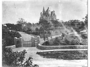 Craigdarroch Castle in Victoria as seen from its gates c.1895. B.C. Archives HP 5445