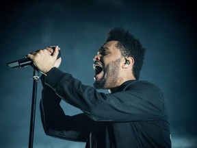 The Weeknd performs at Rogers Arena on Oct. 5.
