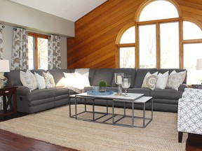 A New Jersey home where interior designer Sarah Dooley helped this baby boomer client incorporate a sectional with reclining pieces into a room that combines comfort and style.