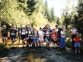 Groups of children in the outdoors soon forget about their small screens.