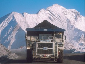 A truck hauls a load at Teck Resources Coal Mountain operation near Sparwood in a handout photo.