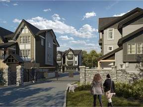 An artist's rendering of Kanaka Hill, a townhome project from Quarry Rock Developments in Maple Ridge.