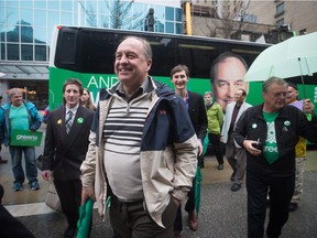 B.C. Green party leader Andrew Weaver unveiled an income-security strategy he promised would be a revamp of the social safety net for the modern economy.