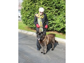 Betty Clements has been volunteering with the B.C. SPCA for 14 years. She adopted an older dog named Tank when she worried that no one would adopt him. She is committed to making his last days enjoyable.