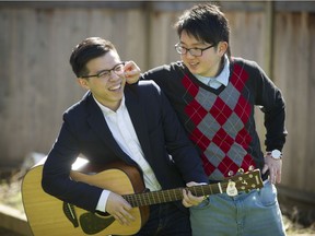 Enoch Weng with his younger brother Luke (right), who is in remission after battling brain cancer. Weng, who is graduating from Simon Fraser University, served a year as SFU’s student president.