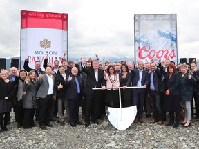 Company executives and local political leaders were on hand at Tuesday's groundbreaking ceremony for the new Molson brewery in Chilliwack.