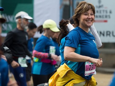 Liberal Leader Christy Clark participates in the Sun Run in Vancouver, B.C., on Sunday April 23, 2017. A provincial election will be held on May 9.