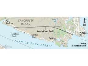The Leech River fault has long been identified, but was believed to be inactive.