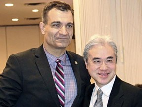 Liberal MP Joe Peschisolido with Paul Oei. Photo provided anonymously. The date and circumstances of the photo are not known.