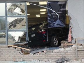 A total of six people have been transported to hospital with varied degrees of injuries after a Sport Utility Vehicle (SUV) crashed into the public library in Peachland late Wednesday afternoon.