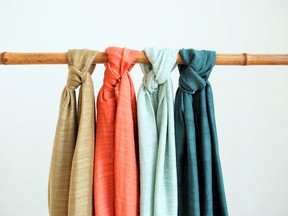 Scarves from the Vancouver-based brand Marigold Collective.