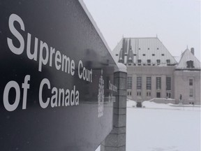 Sections of the federal government’s anti-terrorism and money-laundering financing law are unconstitutional because they violate solicitor-client privilege, the Supreme Court of Canada declared in 2014. The court is seen at Ottawa in February 2015.