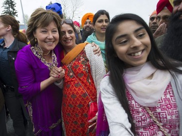 B.C. Liberal Leader Christie Clark at the annual Surrey Vaisakhi Parade in Surrey, BC Saturday, April 22, 2017.