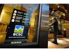 The B.C. Securities Commission (BCSC) offices in downtown Vancouver.