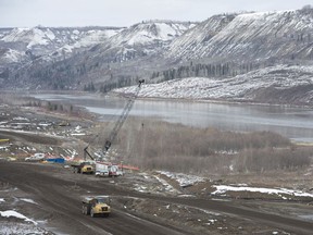 The Site C Dam location is seen along the Peace River in Fort St. John, B.C., Tuesday, April 18, 2017.