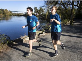 Friends Luke Harris, left, and Ges Bushe have overcome a lot of adversity over the years, but when they take part Sunday in the 33rd annual Sun Run their plan is to have fun and soak up the entire race-day experience.