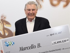 Marcello Battiston of Burnaby won $25.9 million on the March 10 Lotto Max draw.