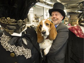 Gertie, a 6 year old Bassett hound, has landed the role of "Crab the dog" in Bard on the Beach's production of Two Gentlemen of Verona. Here she is with Christopher Gaze (Artistic Director of Bard on the Beach).