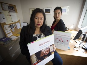 Debbie Henry (left) of the Single Mothers’ Alliance BC and Kasari Govender of West Coast LEAF are part of a suit filed in B.C. Supreme Court against the provincial government and the Legal Services Society over inadequate support for vulnerable women and their children fleeing violent relationships.