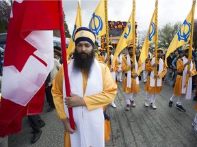 Thousands lined the streets of south Vancouver to take in the annual Vaisakhi parade which started at the Ross Street temple and wound its way along Marine Drive in Vancouver, BC Saturday, April 15, 2017.