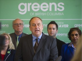 Andrew Weaver at Electra Meccanica Vehicles in Vancouver, B.C., April 20, 2017.