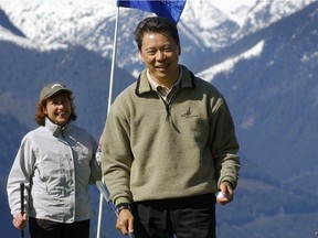 Owner Caleb Chan at his Furry Creek golf course in 2002.