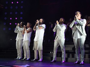 From left, Kevin Richardson, Brian Littrell, A.J. McLean, Howie Dorough and Nick Carter of the Backstreet Boys perform during 102.7 KIIS FM's Wango Tango at the StubHub Center on May 13 in Carson, Calif.