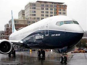 FILE - In this March 7, 2017, file photo, the first of the large Boeing 737 MAX 9 models, Boeing&#039;s newest commercial airplane, sits outside its production plant in Renton, Wash. Boeing stops test flights of its new 737 model because of a possible problem in engine discs. The company is working with engine maker CFM to investigate. The company said Wednesday, May 10, 2017, it was notified of a potential manufacturing-quality issue by CFM, which makes the engines that are going on the Boeing 737 M