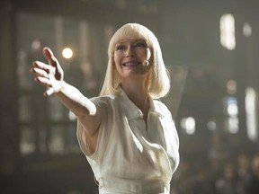 This image released by Netflix shows Tilda Swinton in a scene from &ampquot;Okja.&ampquot; (Kimberly French/Netflix via AP)