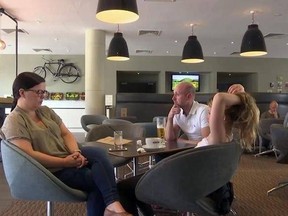 In this image made from video, Shauna, Ryan and Rihanna Hardy speak to the Associated Press in Manchester, England, Tuesday, May 23, 2017. Rihanna Hardy had been looking forward to seeing Ariana Grande since she got her ticket as a Christmas gift. The 11-year-old left school a couple of hours early and her parents, Ryan and Shauna, both took the afternoon off work to make sure they would get to the concert on time - driving from Newcastle, 225 kilometers (140 miles) northeast of Manchester. Just