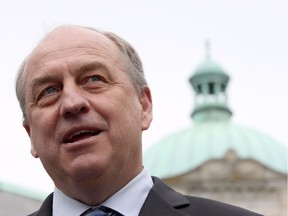 B.C. Green party Leader Andrew Weaver speaks to the media in the rose garden on the legislature grounds in Victoria a day after the provincial election.