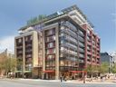 Rendering architektoniczny proponowanej przez Beedie Group nowej inwestycji pod adresem 105 Keefer na Columbia Streets w Chinatown w Vancouver w 2016 r.  Była to trzecia wersja rozwoju, który został wprowadzony.
