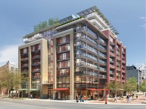 A 2016 architectural rendering of the Beedie Group's proposed new development at 105 Keefer at Columbia streets in Vancouver's Chinatown. This was the third version of the development that was submitted.