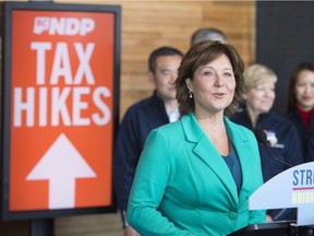 B.C. Liberal leader Christy Clark makes an announcement in Vancouver, Thursday, May 4, 2017.