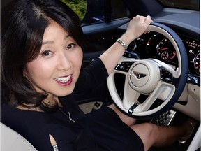 Cheryl Nakamoto sampled a Bentayga SUV while co-chairing the 10th-annual Grape Juice gala  that raised a reported $100,000 when it was held in  the Vancouver Bentley auto showroom.