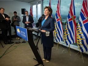 B.C. Premier Christy Clark speaks during a news conference in Vancouver, B.C., on Tuesday May 30, 2017.