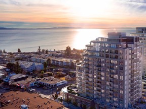 Huge ocean outlooks will be on offer at Miramar Village in White Rock. Residences will have one to three bedrooms and range up to 2,700 square feet.