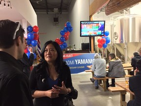 Naomi Yamamoto, the Liberal incumbent in North Vancouver-Lonsdale, watches with concern as she went down to defeat to New Democrat Bowinn Ma on election night.