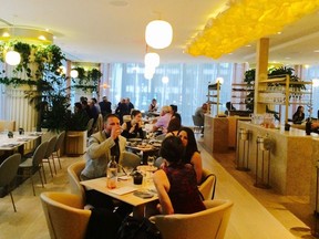 The bar at the Botanist restaurant at the Fairmont Pacific Rim.